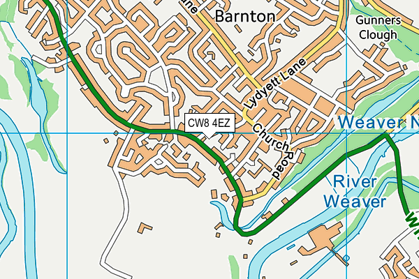 CW8 4EZ map - OS VectorMap District (Ordnance Survey)