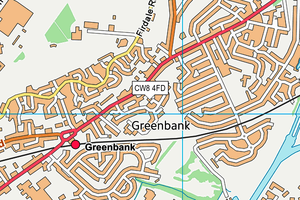 CW8 4FD map - OS VectorMap District (Ordnance Survey)