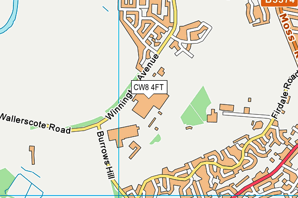 CW8 4FT map - OS VectorMap District (Ordnance Survey)