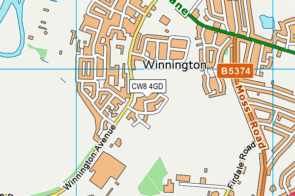 CW8 4GD map - OS VectorMap District (Ordnance Survey)