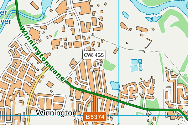 CW8 4GS map - OS VectorMap District (Ordnance Survey)