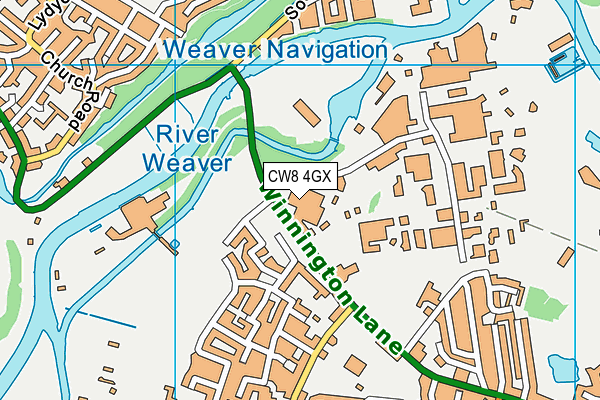 CW8 4GX map - OS VectorMap District (Ordnance Survey)