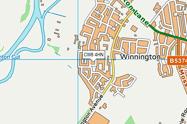 CW8 4HN map - OS VectorMap District (Ordnance Survey)