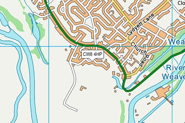 CW8 4HP map - OS VectorMap District (Ordnance Survey)
