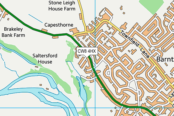 CW8 4HX map - OS VectorMap District (Ordnance Survey)