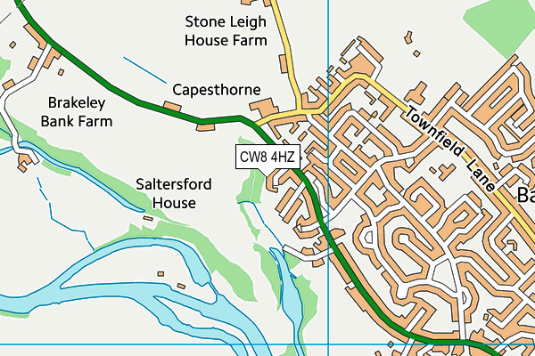 CW8 4HZ map - OS VectorMap District (Ordnance Survey)