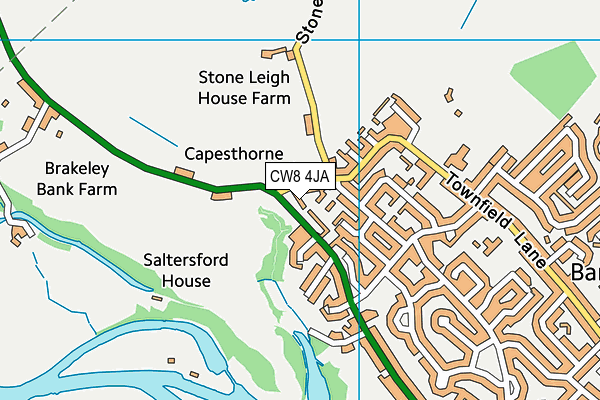 CW8 4JA map - OS VectorMap District (Ordnance Survey)
