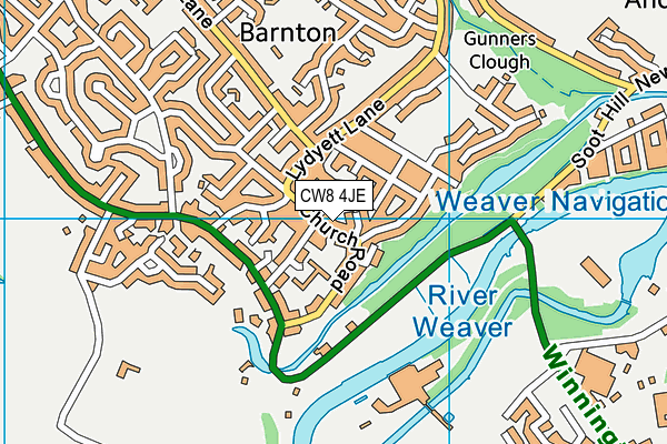 CW8 4JE map - OS VectorMap District (Ordnance Survey)