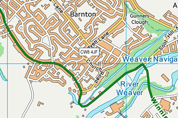 CW8 4JF map - OS VectorMap District (Ordnance Survey)