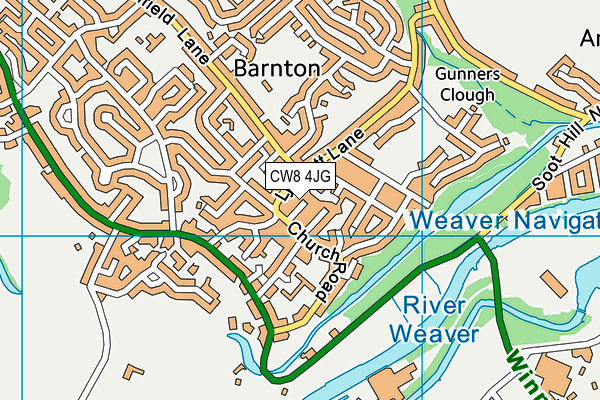 CW8 4JG map - OS VectorMap District (Ordnance Survey)