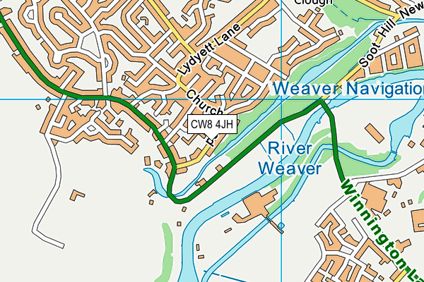 CW8 4JH map - OS VectorMap District (Ordnance Survey)