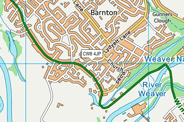 CW8 4JP map - OS VectorMap District (Ordnance Survey)