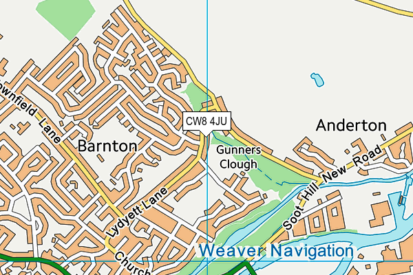 CW8 4JU map - OS VectorMap District (Ordnance Survey)