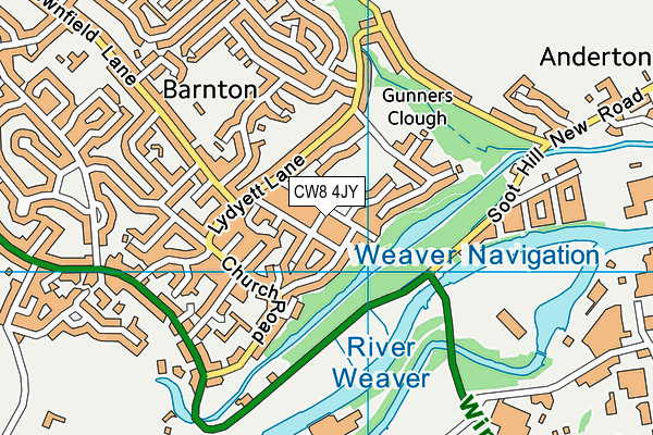 CW8 4JY map - OS VectorMap District (Ordnance Survey)