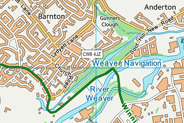 CW8 4JZ map - OS VectorMap District (Ordnance Survey)