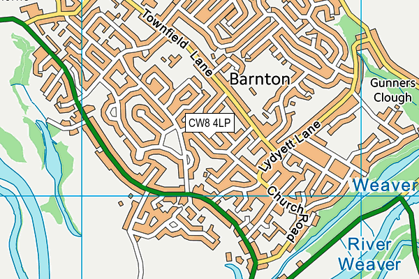 CW8 4LP map - OS VectorMap District (Ordnance Survey)