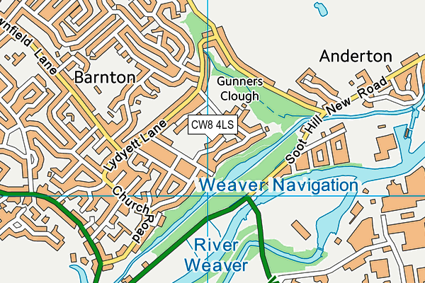 CW8 4LS map - OS VectorMap District (Ordnance Survey)