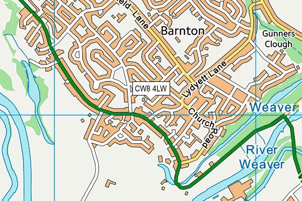 CW8 4LW map - OS VectorMap District (Ordnance Survey)