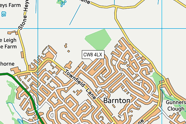 CW8 4LX map - OS VectorMap District (Ordnance Survey)