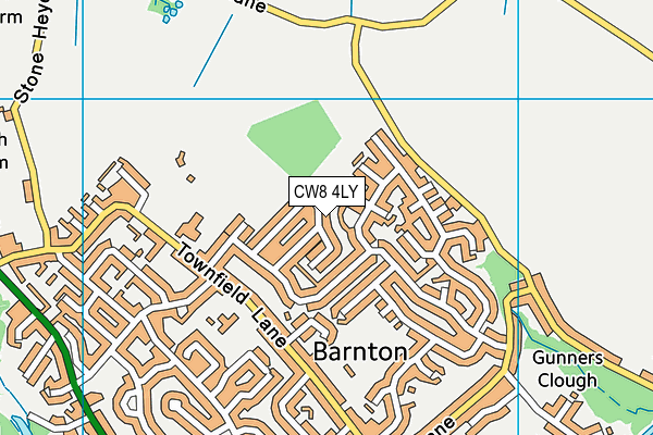 CW8 4LY map - OS VectorMap District (Ordnance Survey)