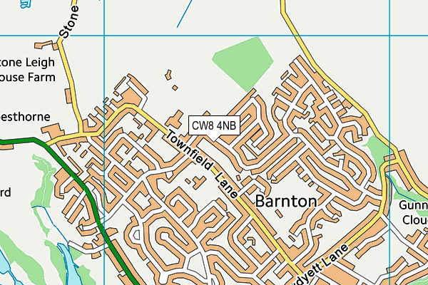 CW8 4NB map - OS VectorMap District (Ordnance Survey)