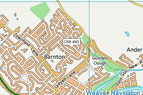CW8 4NG map - OS VectorMap District (Ordnance Survey)