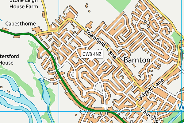 CW8 4NZ map - OS VectorMap District (Ordnance Survey)