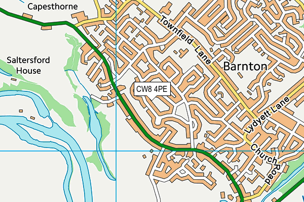 CW8 4PE map - OS VectorMap District (Ordnance Survey)