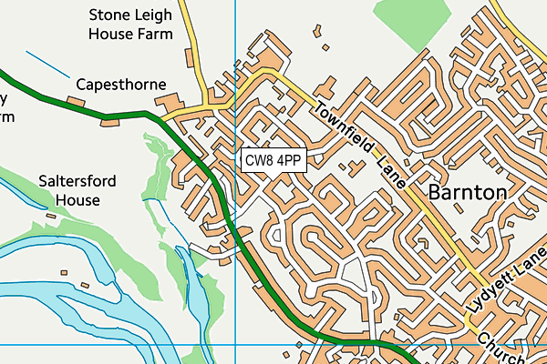 CW8 4PP map - OS VectorMap District (Ordnance Survey)