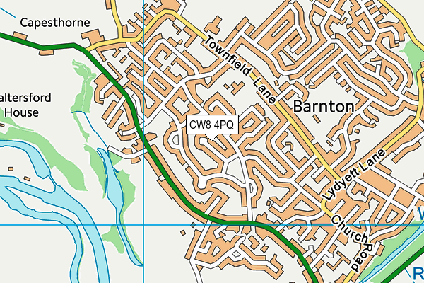 CW8 4PQ map - OS VectorMap District (Ordnance Survey)