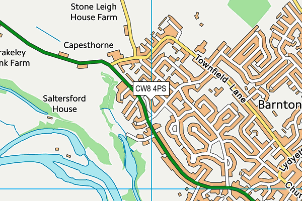 CW8 4PS map - OS VectorMap District (Ordnance Survey)