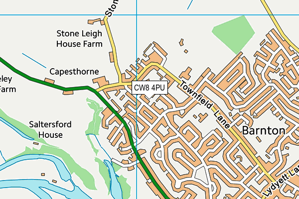 CW8 4PU map - OS VectorMap District (Ordnance Survey)