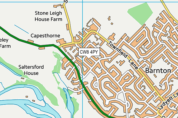 CW8 4PY map - OS VectorMap District (Ordnance Survey)