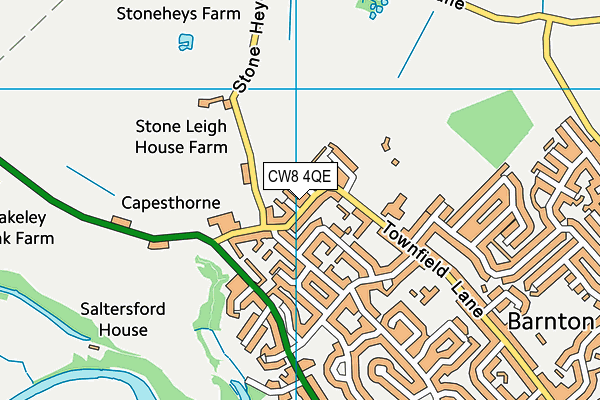 CW8 4QE map - OS VectorMap District (Ordnance Survey)