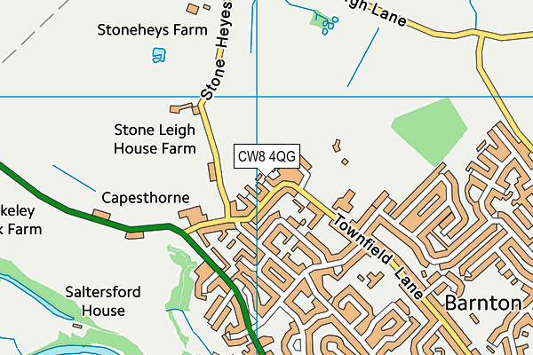 CW8 4QG map - OS VectorMap District (Ordnance Survey)