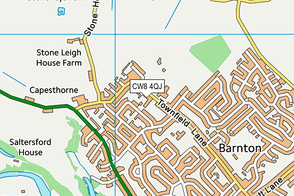 CW8 4QJ map - OS VectorMap District (Ordnance Survey)