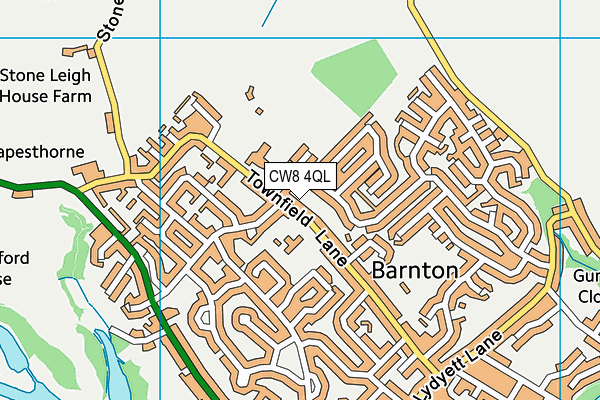 Barnton Cricket Club map (CW8 4QL) - OS VectorMap District (Ordnance Survey)