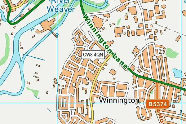 CW8 4QN map - OS VectorMap District (Ordnance Survey)