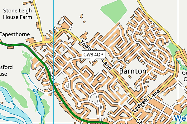 CW8 4QP map - OS VectorMap District (Ordnance Survey)