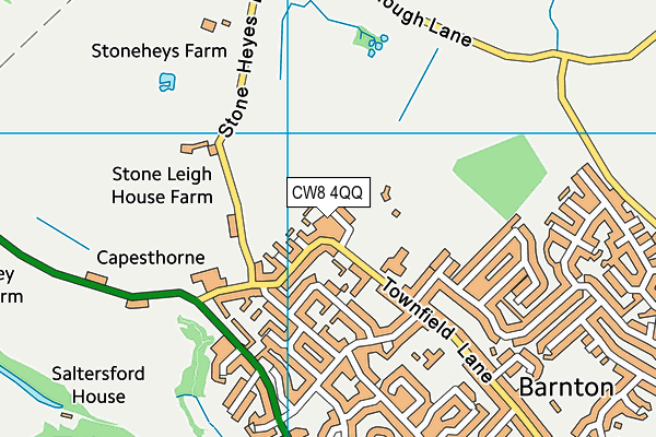 CW8 4QQ map - OS VectorMap District (Ordnance Survey)