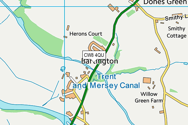 CW8 4QU map - OS VectorMap District (Ordnance Survey)