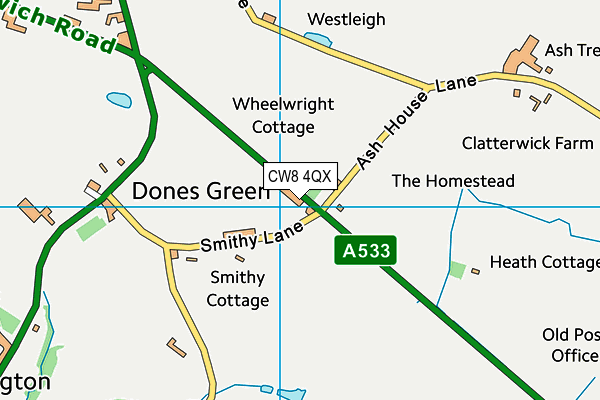 CW8 4QX map - OS VectorMap District (Ordnance Survey)