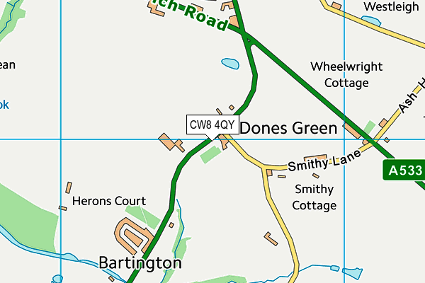 CW8 4QY map - OS VectorMap District (Ordnance Survey)