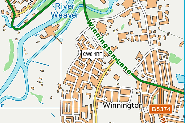 CW8 4RF map - OS VectorMap District (Ordnance Survey)