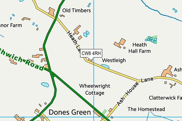 CW8 4RH map - OS VectorMap District (Ordnance Survey)