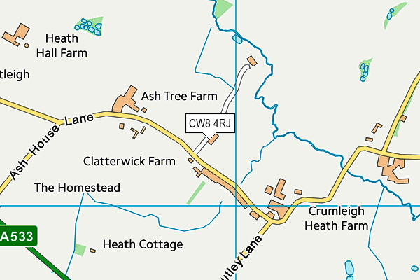 CW8 4RJ map - OS VectorMap District (Ordnance Survey)