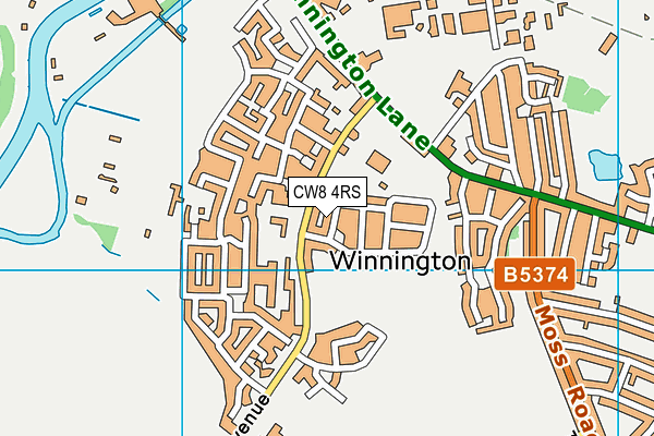 CW8 4RS map - OS VectorMap District (Ordnance Survey)