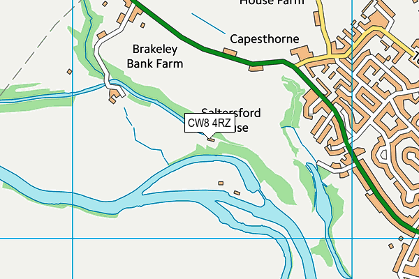 CW8 4RZ map - OS VectorMap District (Ordnance Survey)