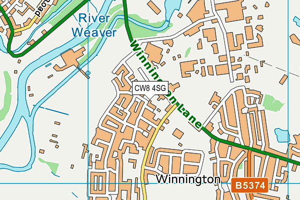 CW8 4SG map - OS VectorMap District (Ordnance Survey)