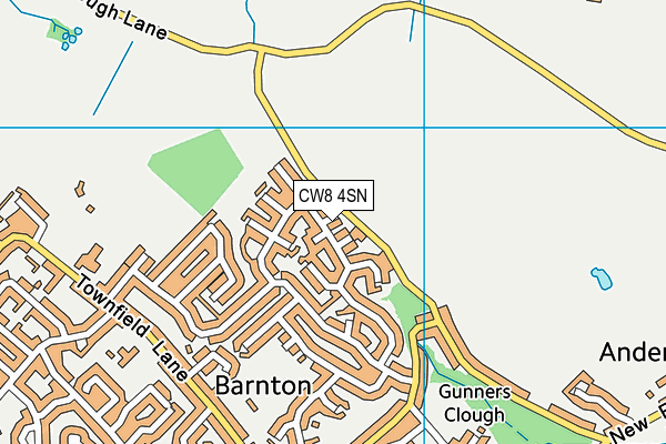 CW8 4SN map - OS VectorMap District (Ordnance Survey)